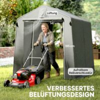 Garagenzelt wasserdicht mit Reissverschlusstür und Belüftung
