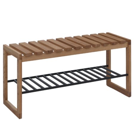 Garderobenbank Sitzbank Schuhregal Schuhablage 45x88x30cm Eiche
