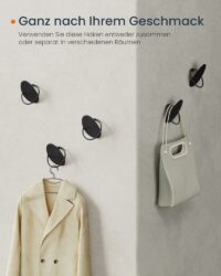 Kleiderhaken-Set mit vier Garderobenhaken, schlicht und praktisch.