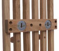 Garderobenpaneel Wandgarderobe 8 Haken Massivholz 120x21cm Eiche