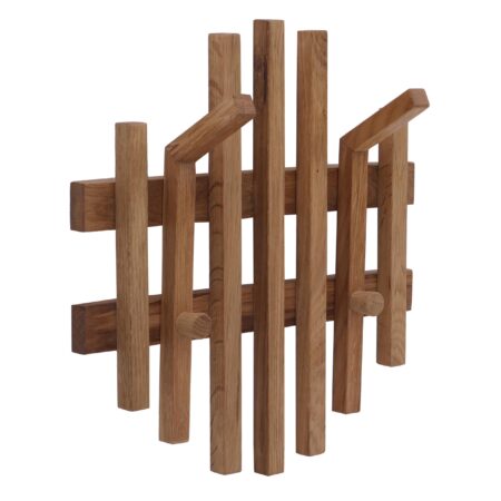 Garderobenpaneel Wandgarderobe Massivholz 40x38cm Eiche