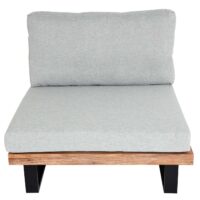 Garten-Garnitur Lounge-Set Sofa Sessel Akazie Alu hellbraun hellgrau