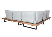 Garten-Garnitur Lounge-Set Sofa Sessel Akazie Alu hellbraun hellgrau