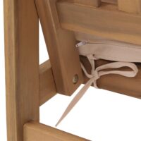 Garten-Garnitur Lounge-Set Akazie Bank Sessel Tisch Kissen beige