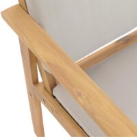Garten-Garnitur Lounge-Set Akazie Bank Sessel Tisch Kissen grau