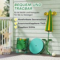 Garten Kindermöbel Set mit Tisch Stühlen und Sonnenschirm