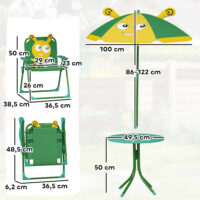 Garten Kindermöbel Set mit Tisch Stühlen und Sonnenschirm