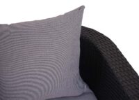 Garten Lounge Set 3-teilig Poly-Rattan Kissen hellgrau anthrazit