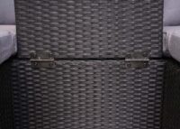 Garten Lounge Set 3-teilig Poly-Rattan Kissen hellgrau anthrazit