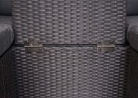 3in1 Garten Lounge-Set Sonneninsel Poly-Rattan anthrazit