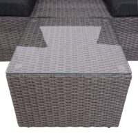 Garten Lounge-Set 3in1 Sonneninsel Poly-Rattan grau anthrazit
