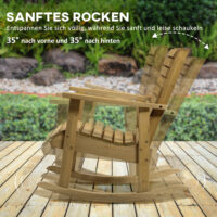 Garten Schaukelstuhl mit breitem Sitz und Rückenlehne aus Holz
