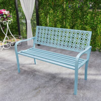 Gartenbank für 2 Personen wetterfest Stahl blau