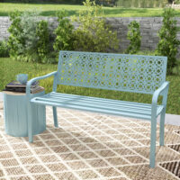 Gartenbank für 2 Personen wetterfest Stahl blau