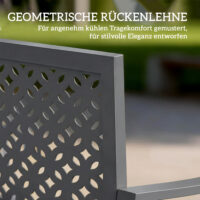 Gartenbank 2-Sitzer wetterfest Outdoor bis 240kg Metall
