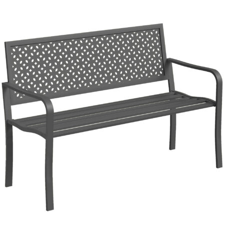 Gartenbank 2-Sitzer wetterfest Outdoor bis 240kg Metall