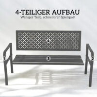 Gartenbank 2-Sitzer wetterfest Outdoor bis 240kg Metall
