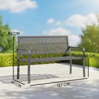 Gartenbank 2-Sitzer wetterfest Outdoor bis 240kg Metall