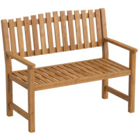 Gartenbank 2-Sitzer wetterfest mit Armlehnen für draussen Holz