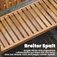 Gartenbank 2-Sitzer wetterfest mit Armlehnen für draussen Holz