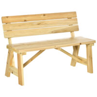 Gartenbank 2-Sitzer wetterfest mit Rückenlehne für Balkon Holz