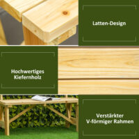 Gartenbank 2-Sitzer wetterfest mit Rückenlehne für Balkon Holz