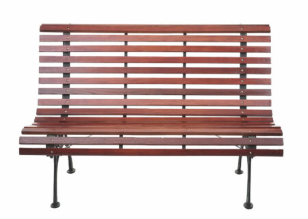 Gartenbank 2-Sitzer Gusseisen Holz 122cm braun