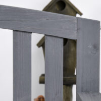 Gartenbank 2-Sitzer wetterfest mit Rückenlehne Holz grau