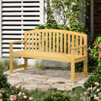 Gartenbank 2-Sitzer wetterfest mit Rückenlehne Holz orange