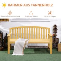 Gartenbank 2-Sitzer wetterfest mit Rückenlehne Holz orange