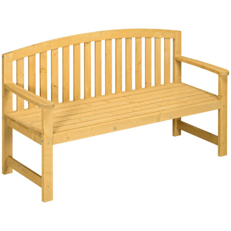 Gartenbank 2-Sitzer wetterfest mit Rückenlehne Holz orange