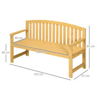 Gartenbank 2-Sitzer wetterfest mit Rückenlehne Holz orange