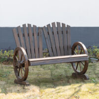 Gartenbank 2-Sitzer mit Armlehne für aussen Massivholz