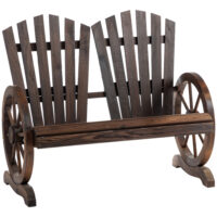 Gartenbank 2-Sitzer mit Armlehne für aussen Massivholz