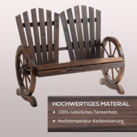 Gartenbank 2-Sitzer mit Armlehne für aussen Massivholz