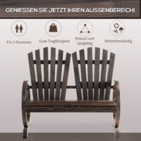 Gartenbank 2-Sitzer mit Armlehne für aussen Massivholz