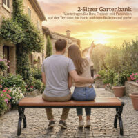 Gartenbank 2-Sitzer wetterfest für Garten und Terrasse Metall