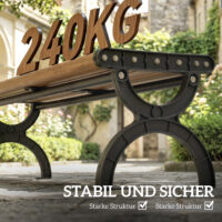 Gartenbank 2-Sitzer wetterfest für Garten und Terrasse Metall