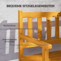 Gartenbank 2-Sitzer wetterfest mit Rückenlehne Holz Teak