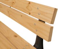 Gartenbank 2-Sitzer aus Kiefernholz und Gusseisen 125 cm hellbraun