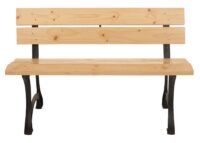 Gartenbank 2-Sitzer aus Kiefernholz und Gusseisen 125 cm hellbraun