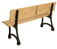 Gartenbank 2-Sitzer aus Kiefernholz und Gusseisen 125 cm hellbraun