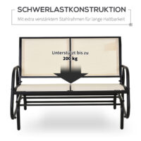 Metall-Schaukelbank für zwei Personen für den Garten.