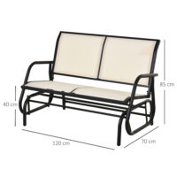 Metall-Schaukelbank für zwei Personen für den Garten.