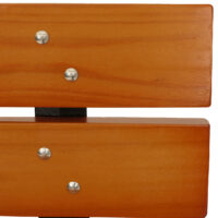 Gartenbank 2-Sitzer Teakoptik aus Kiefernholz und Gusseisen 125 cm