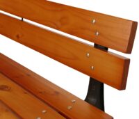 Gartenbank 2-Sitzer Teakoptik aus Kiefernholz und Gusseisen 125 cm