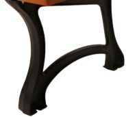 Gartenbank 2-Sitzer Teakoptik aus Kiefernholz und Gusseisen 125 cm