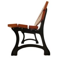 Gartenbank 2-Sitzer Teakoptik aus Kiefernholz und Gusseisen 125 cm