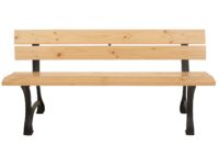 Gartenbank 3-Sitzer aus Kiefernholz und Gusseisen 170 cm hellbraun
