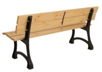 Gartenbank 3-Sitzer aus Kiefernholz und Gusseisen 170 cm hellbraun